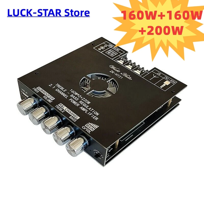 

2*160W+220W TDA7498E Power Subwoofer Stereo Amplifier Board Bluetooth-compatible 2.0 Channel Class D Home Theater Audio Amp