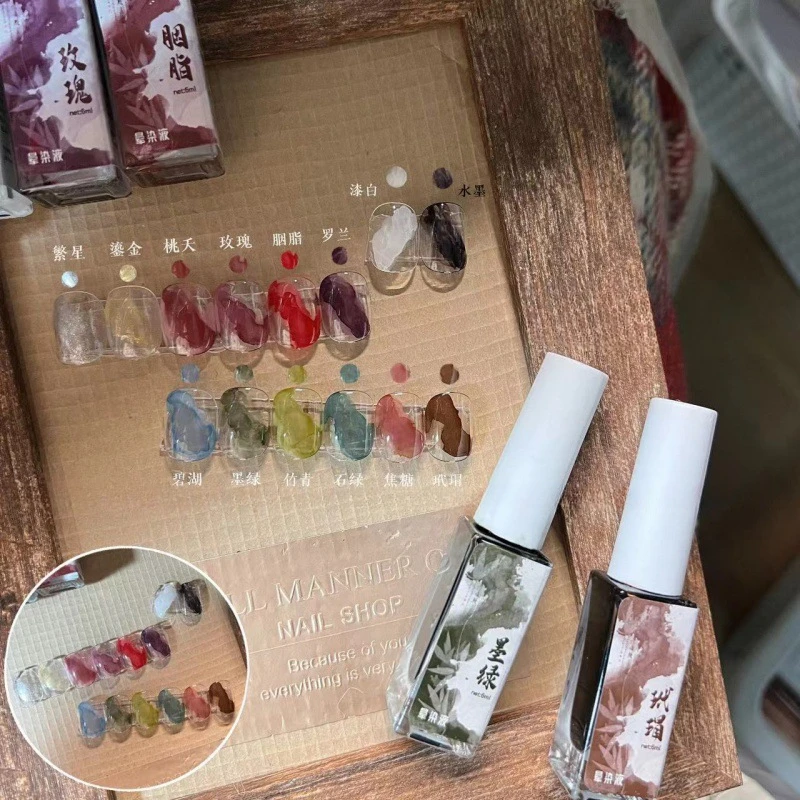 15 шт. 6 мл Цветущий лак для ногтей Мраморные чернила Оттенок гель Акварельный