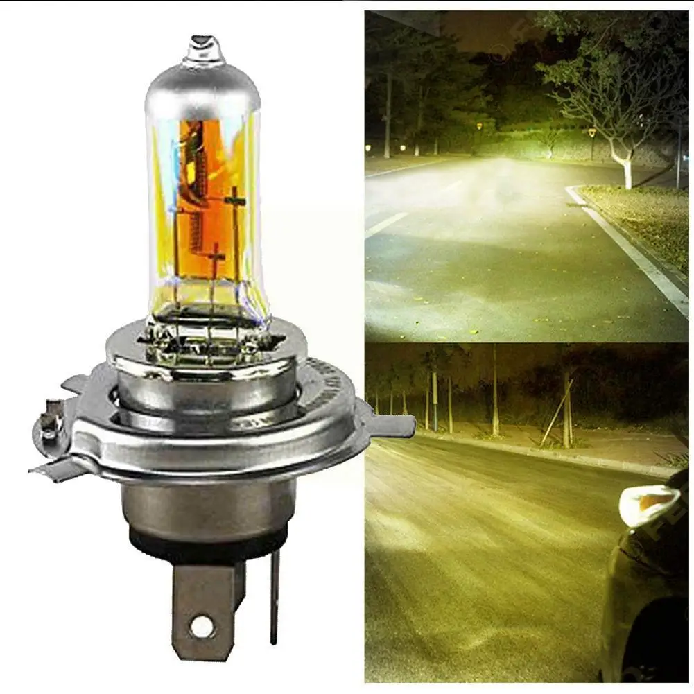 

1pc 12v H4 55w Lights Halogen Bulb Yellow Fog High Source Car Auto Power Lamp Parking 60/55w Light P43t Light C0a5