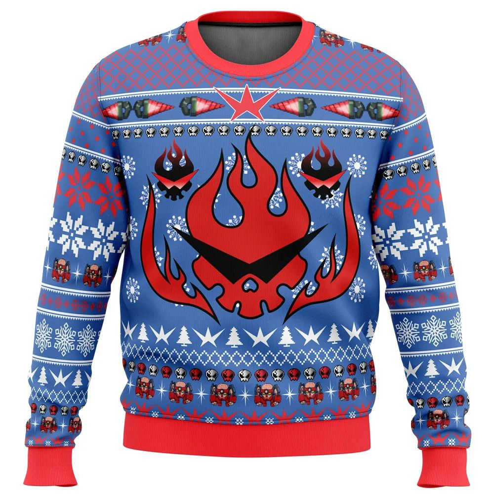 

Dai-Gurren Tengen Toppa Gurren Lagann Ugly Christmas Sweater Christmas Sweater gift Santa Claus pullover men 3D Sweatshirt and t