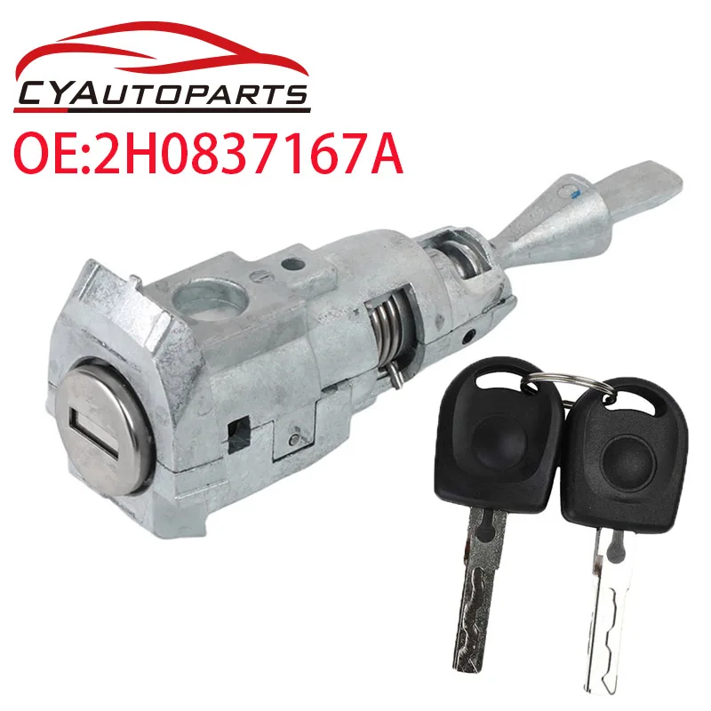 

Новый цилиндр дверного замка автомобиля с двумя ключами для VW Volkswagen Tiguan Polo Jetta 2H0837167A