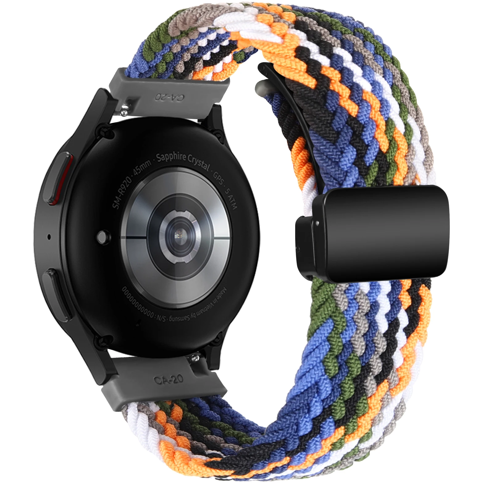 Ремешок Магнитный 20 мм для Samsung Galaxy watch 4 5 pro active 2 Gear S3 плетеный соло-браслет 22