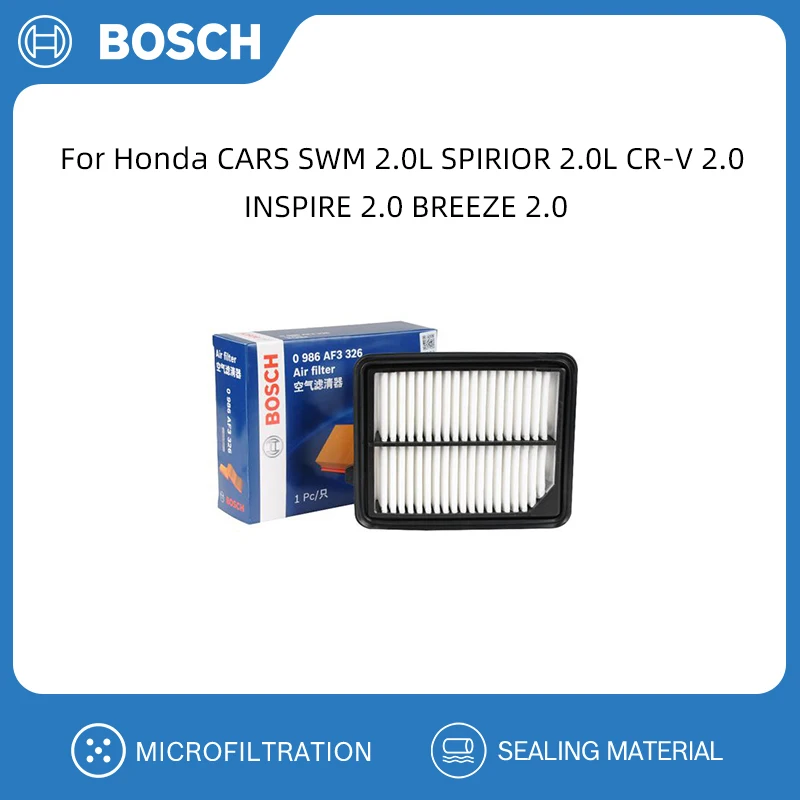 Воздушный фильтр BOSCH для Honda CARS SWM 2.0L SPIRIOR CR-V 2.0 INSPIRE BREEZE 172205 К0А00