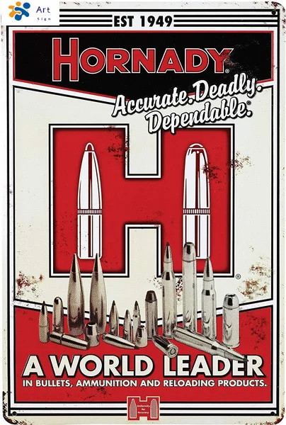 

Hornady Vintage Tin Sign Retro Metal Sign Metal Poster Metal Decor Wall Sign Wall Poster Wall Decor Home Office Bar Pub