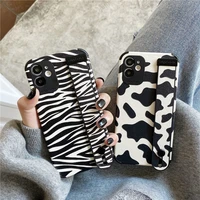 ins wristband zebra cow pattern silicone anti drop mobile phone case for iphone xr xs max 8 plus 11 12 13 pro max case