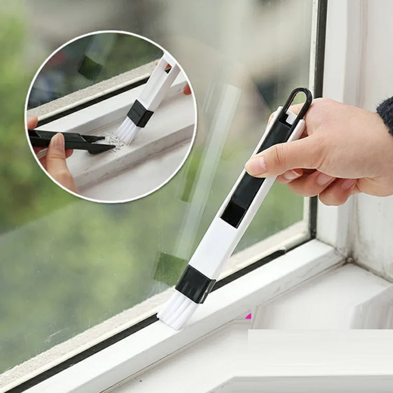 

2 In 1 Multifunctional Computer Window Crevice Cleaning Brush Window Groove Keyboard Nook Dust Shovel Window Track Cleaning Tool