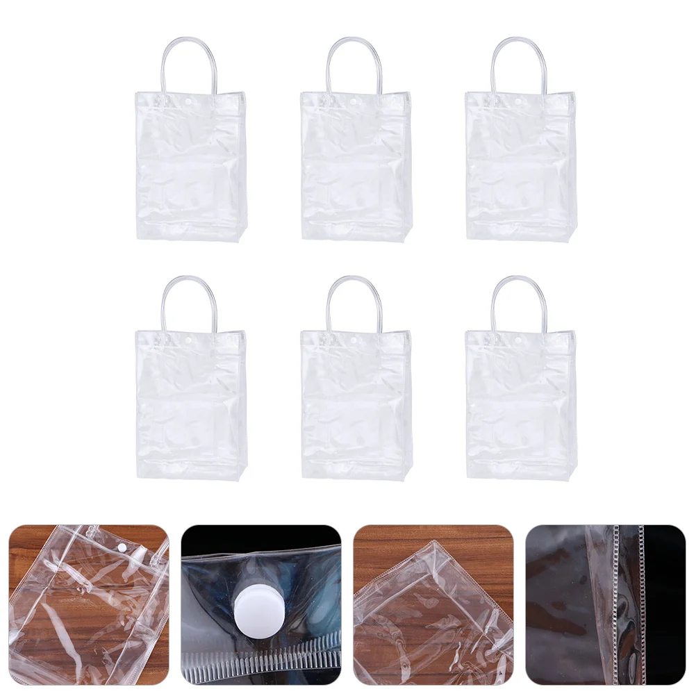 

Tote Clear Gift Handles Party Flower Bottle Treat Pvc Transparent Present Portable Candy Carrier Cooler Chiller Storage Lunch