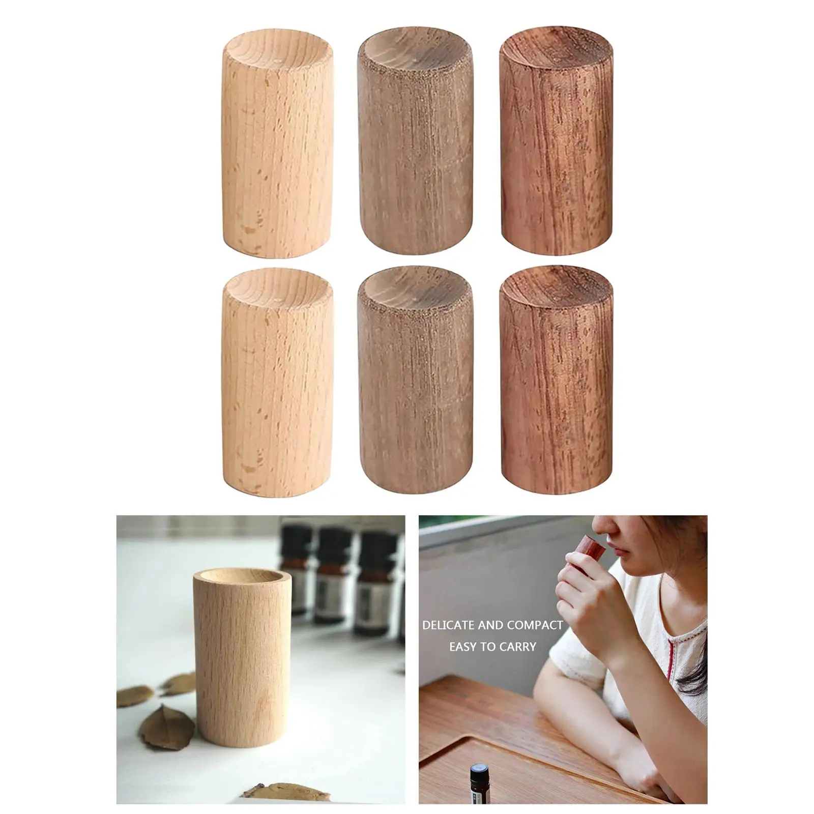 6x Fragrance Diffused Block Perfume Wood Diffuser for Home Toilet Desktop