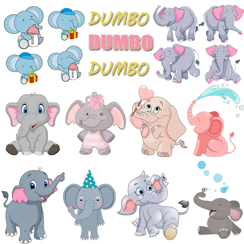 

Disney Dumbo Jumbo Iron On Patches for Clothes Heat Transfer Stickers Patches for Clothing for T-Shirt for Boy Girl Accessories