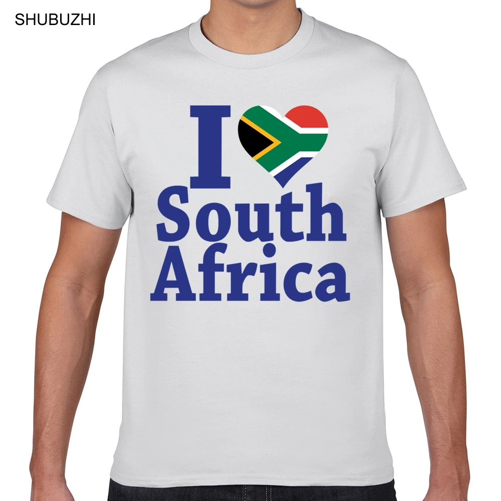 

Tops T Shirt Men i love south africa flag Design Black Custom Male Tshirt fashion t-shirt men cotton brand teeshirt