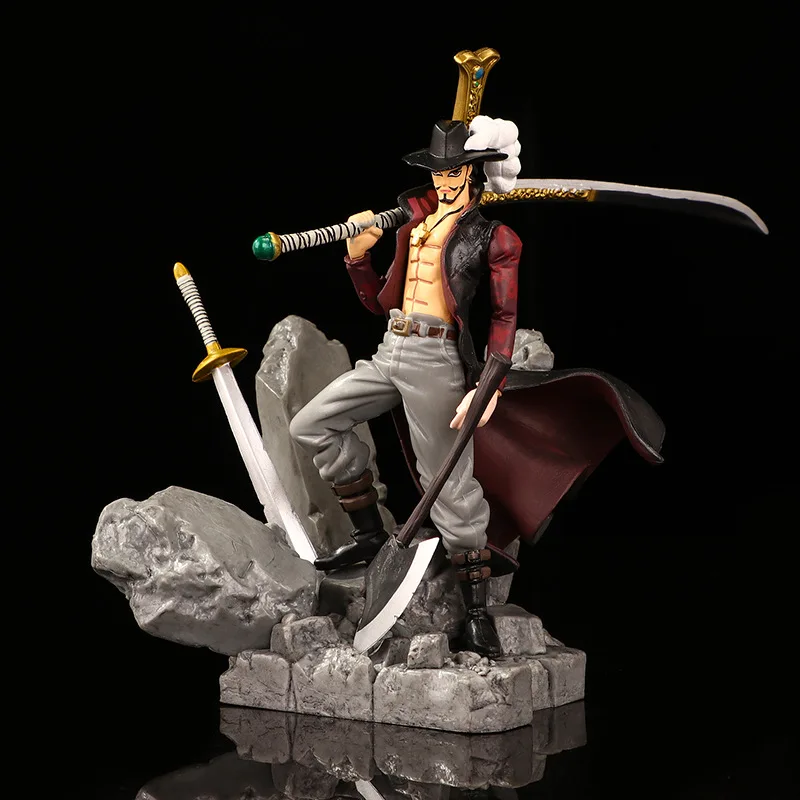 

Anime Figure Action 15cm Scultures Big Anime Figure Toy Luffy Dracule Mihawk Model Doll With Sword Anime Brinquedos for Gifts