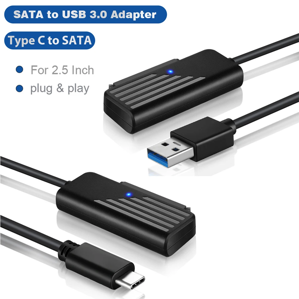 

Кабель Type-C на SATA, 5 Гбит/с, Высокоскоростная передача данных, адаптер SATA на USB 3,0 для жесткого диска 2,5 дюйма, адаптер SATA