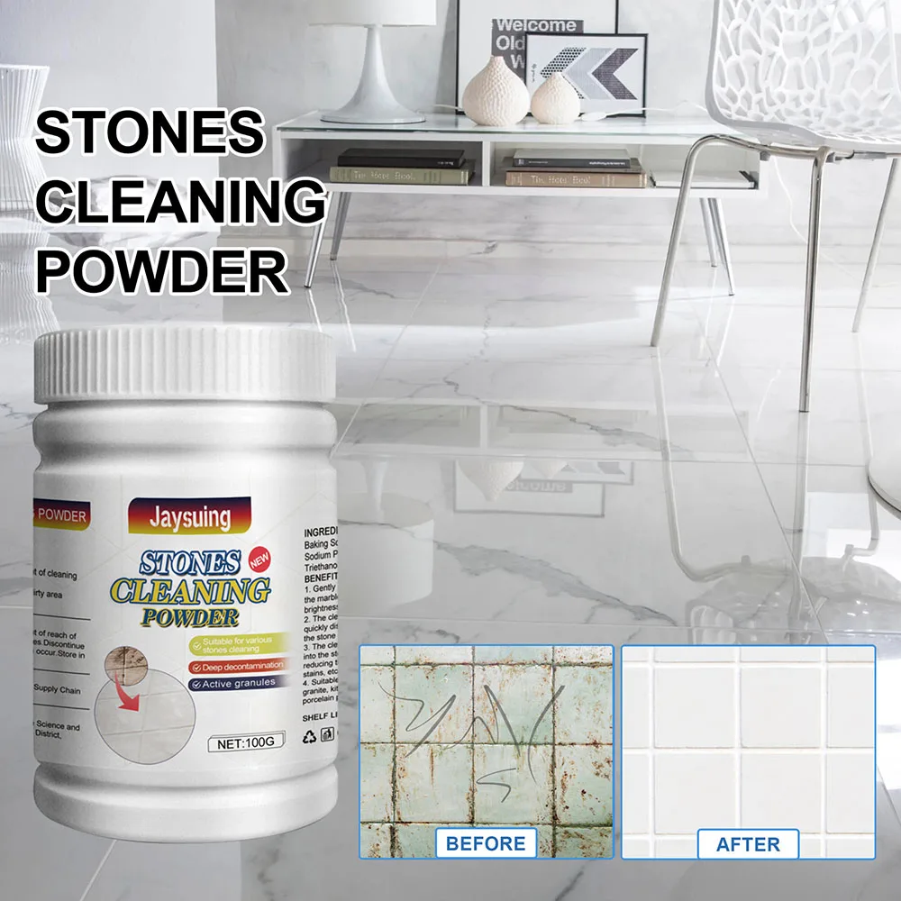 

Чистящий Порошок для плитки 100 мл, бытовой кухонный столешница, мраморное моющее средство для удаления пятен, сильный моющий порошок для стола