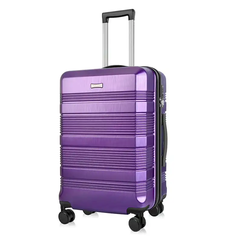 

Attractive 24 Inch Purple Hardside Luggage with Built-in TSA Lock, Spinner Wheels and Checked Carry On Suitcase - The Perfect Tr