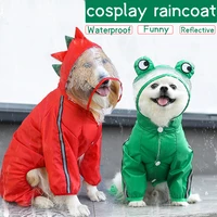 funny dog raincoat waterproof hoodie for pets small medium large dog clothing xs 7xl teddy golden retriever shiba inu raincoat
