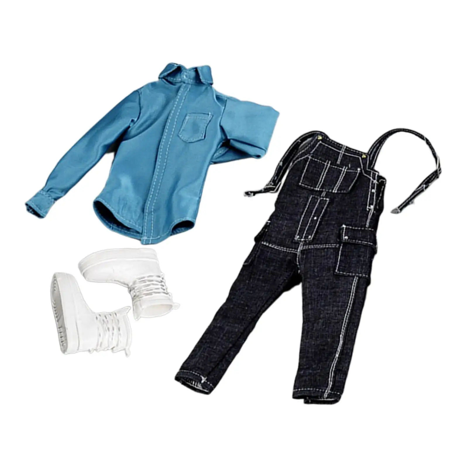 

Soldier Suspender Shoes Shirt Suit Figure Doll Clothes for 12inch Action Figure Accessory