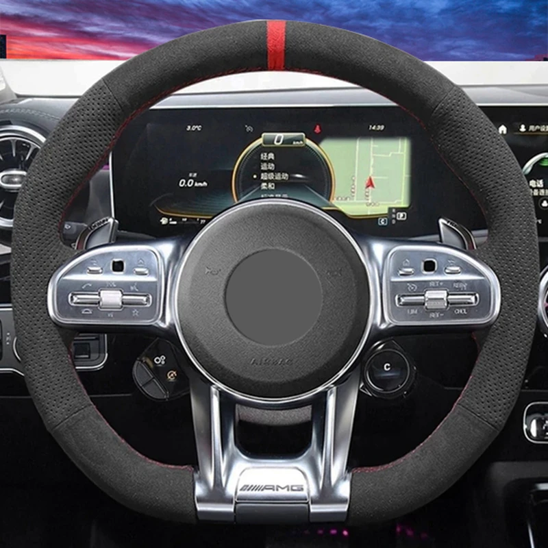 

Замшевый чехол на руль Mercedes-Benz AMG C43 E53 S63 GLE G63