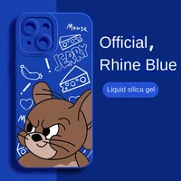 cat and mouse klein blue iphone13 apple 12 mobile phone shell 11promax tide xr suitable for xs soft 8 unisex