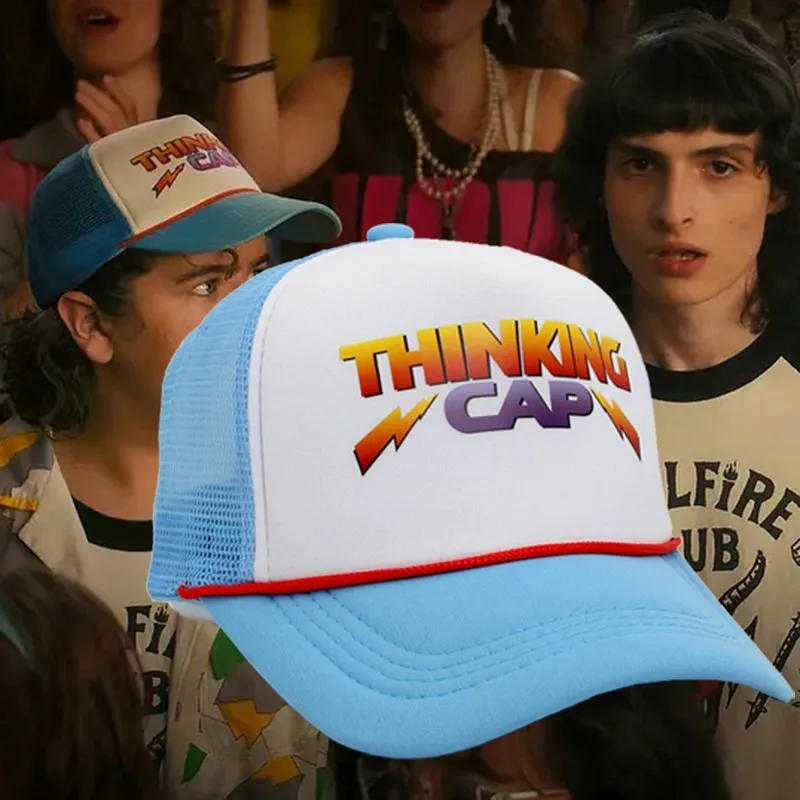 Stranger Things Season 4 Dustin Baseball Cap Trucker Hats Breathable Mesh Unisex Adjustable Cap Summer Outdoor Prop Cosplay