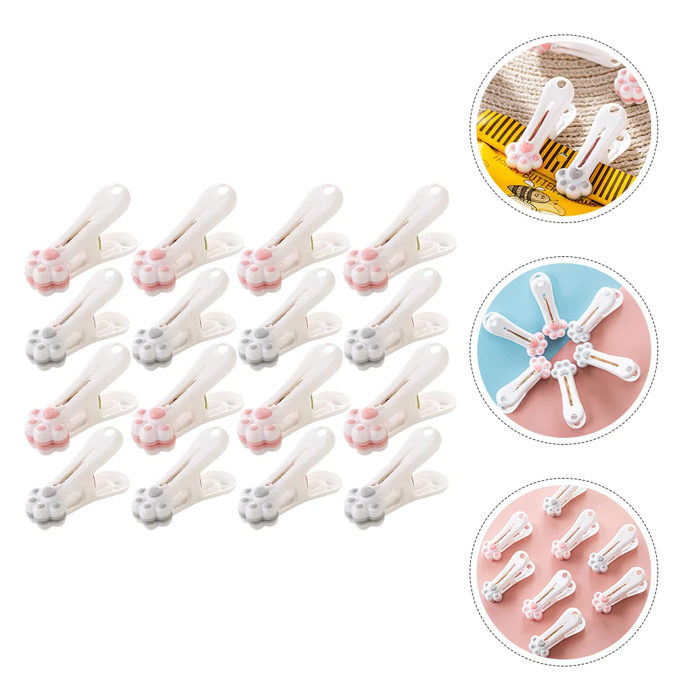 

24pcs Sock Fixing Clips Windproof Clothespins Cartoon Paw Sock Clothespins
