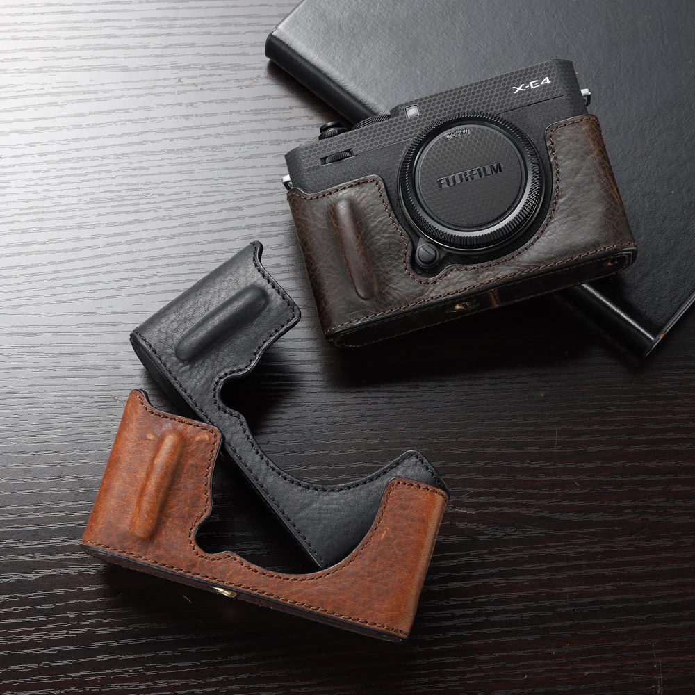 

XE4 Camera case Handmade Genuine Leather Half Body For Fujifilm XE4 Camera Bag Bottom Cover