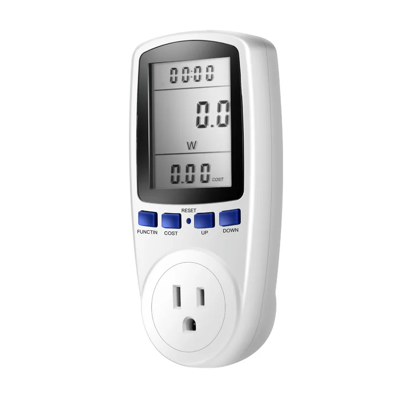 

220V AC EU Digital LCD Power Meter Wattmeter Socket Wattage Kwh Energy Meter with Digital LCD Display Overload Protection