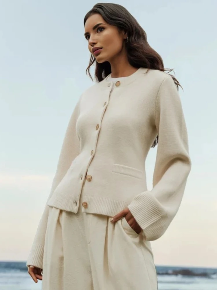 2024 женский облегающий вязаный кардиган короткий корейский вариант осенне-зимний