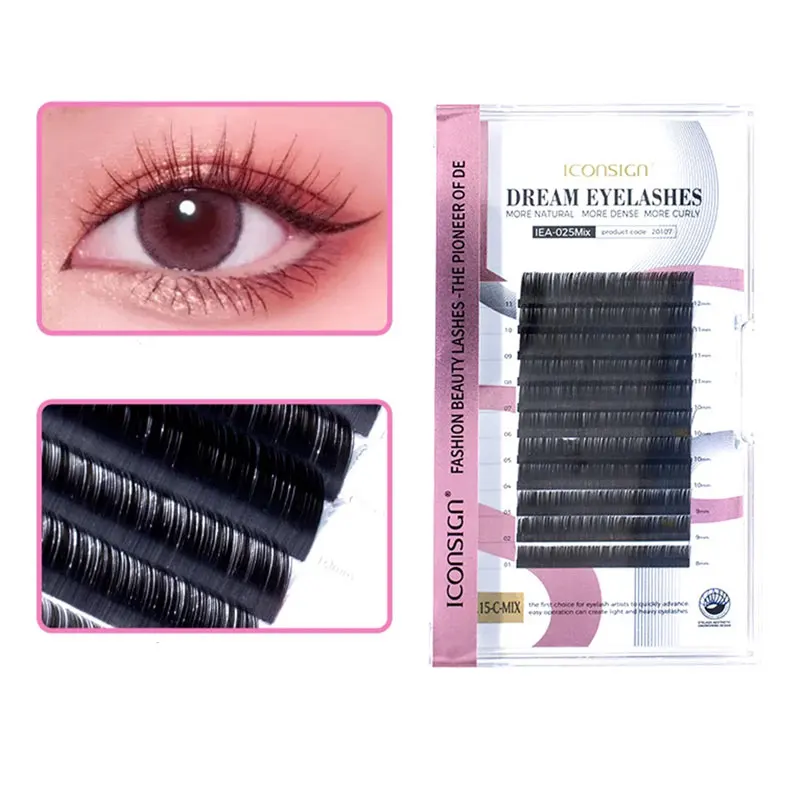 8-12mm Mix Length Eyelash Extension Premium 0.15mm C Crul Individual Natural Soft Faux Mink Lashes Makeup