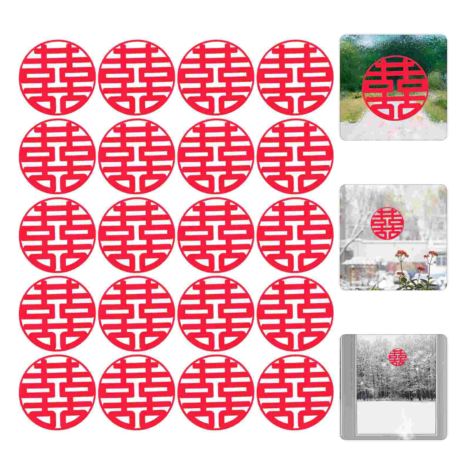 

Wedding Chinese Double Paper Decorationcut Windowstickers Decorations Red Supplies Traditional Clings Sticker Decal