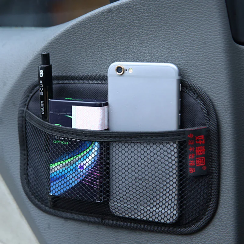 

Car Leather Mesh Bag Storage Oxford Fabric Bag Car Interior Organizer Phones Coins Keys Storage Auto Stowing Tidying