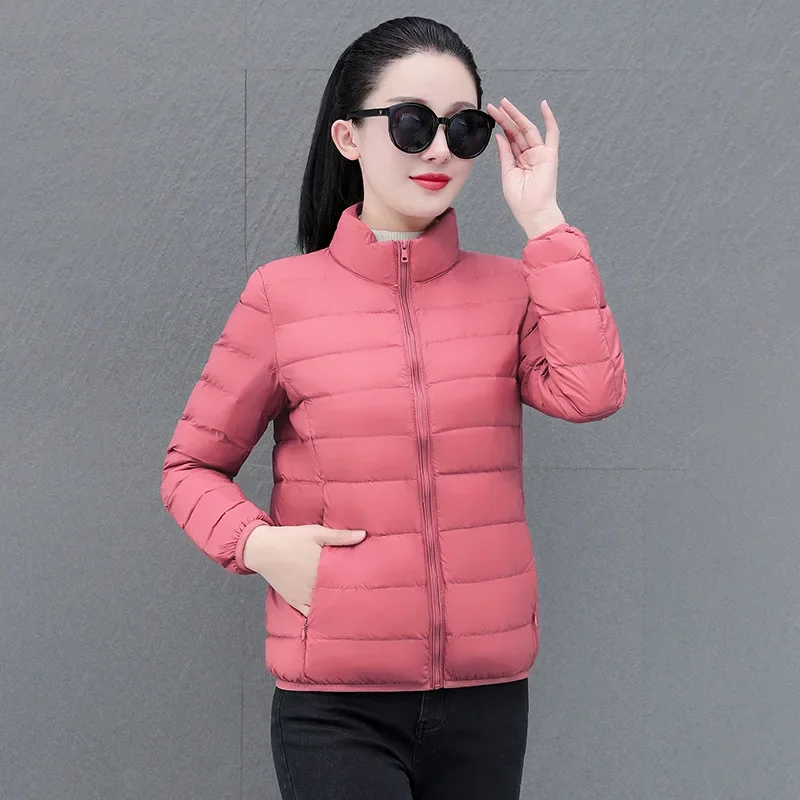 Winter New Women's Down Coat Cropped Stand Collar Lightweight Two-Open Slims Smooths Your Silhouette Warm Duck Jacket