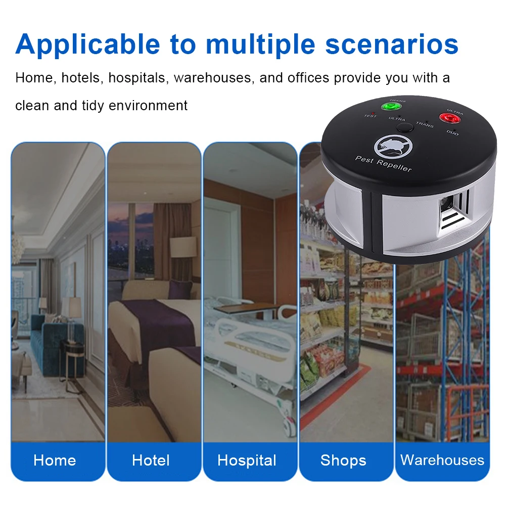 Ультразвуковой Отпугиватель вредителей 360 градусов 4 режима