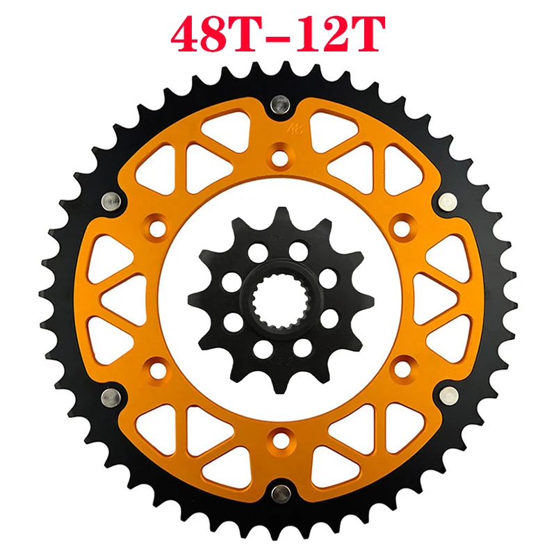 Передняя и задняя звездочка мотоцикла 45T~52T 12T для SUZUKI RM125 RM-Z250 RMZ250 N P R S T K6 K7 K8 K9 L0 L1 K4