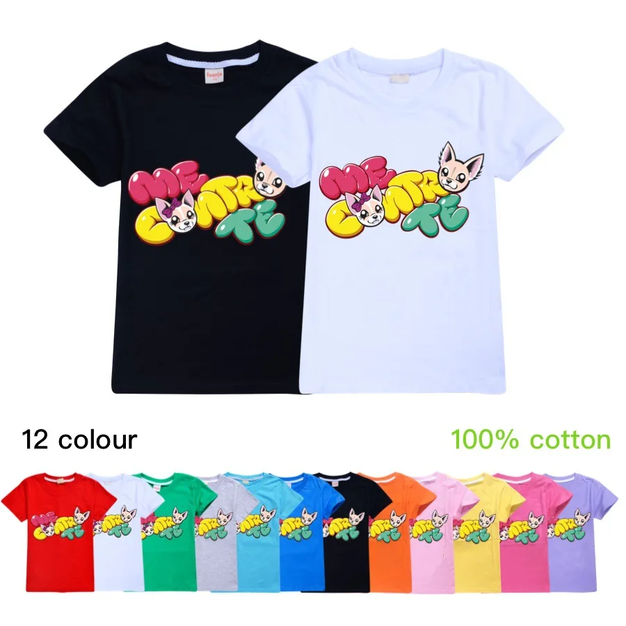 

Children Summer Short Sleeve T-Shirts Kid Boys Me Contro Te Print Tshirts For Baby Costumes Teenage Girls Top Tee O-Neck Clothes