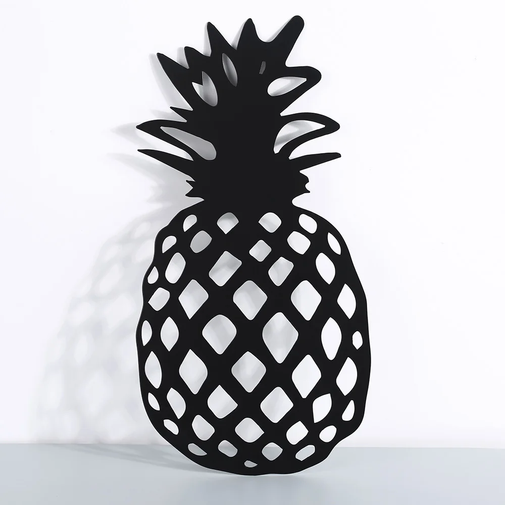 

Металлический знак с вырезами в виде ананаса, черные подвесные силуэты, настенные художественные тарелки, магазин фруктов, украшение для де...
