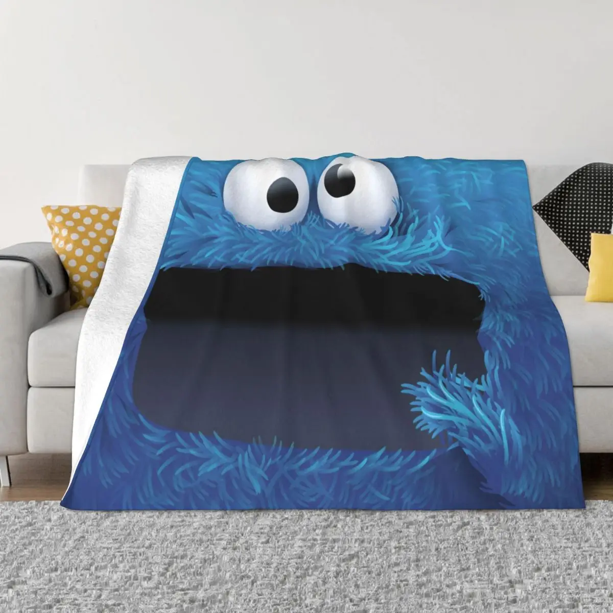 

Sesame Street Blanket Flannel Decoration Big Mouth Portable Home Bedspread