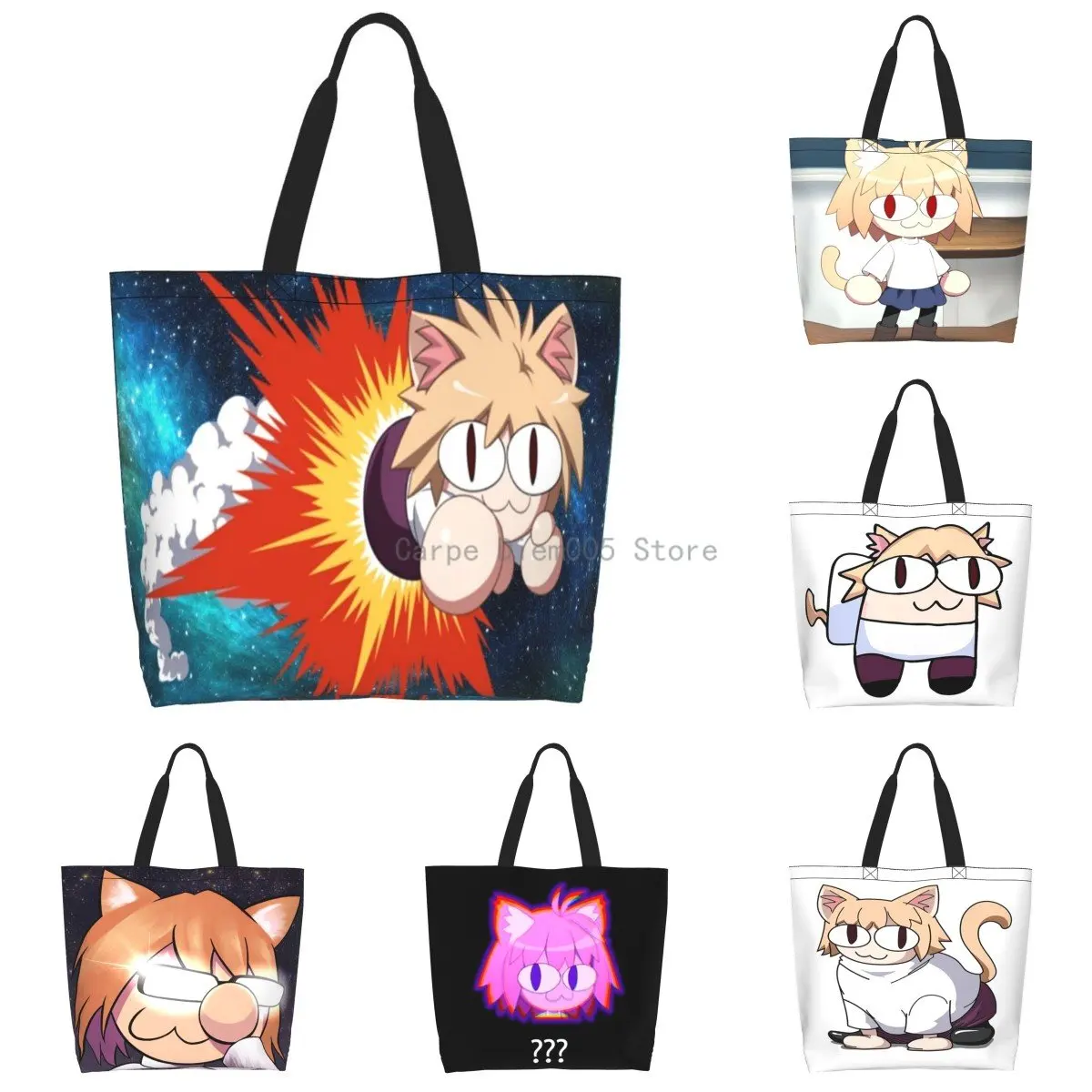 

Neco Arc Cat вместительная продуктовая Сумка-тоут для покупок для женщин