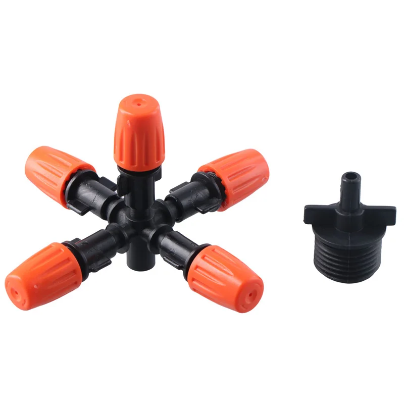 Садовый спринклер туман для полива 5 насадок 1/2 дюйма монтажный адаптер саженцев