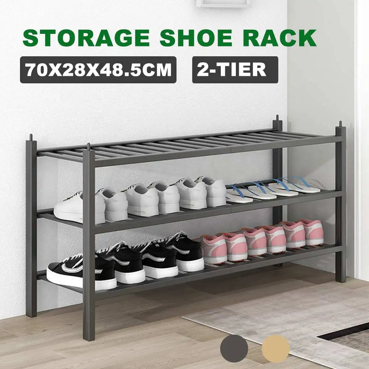 

2/3Tier Wooden Shoes Shelf Shoe Rack Organizer Shoe Cabinet Easy to Install pace-saving Stand Holder Entryway Bamboo Shoes Rack