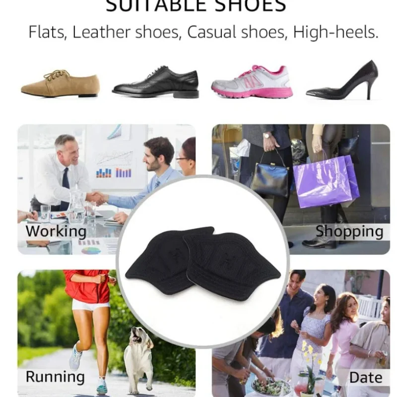 6pairs Heel Insoles Patch Anti-wear Pain Relief Cushion Pads Adjustable Size Protector Adhesive Back Sticker Shoes Insert Insole