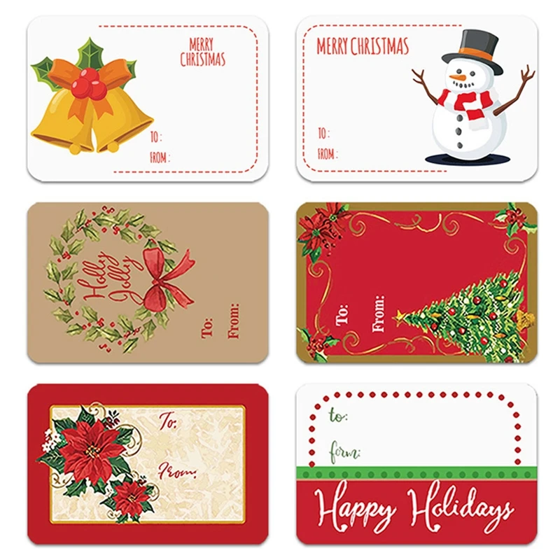 

250/500PCS 2*3inch Merry Christmas Gift Name Tags Seal Label Stickers Christmas Snowman Stickers Present Decals Package Supplies