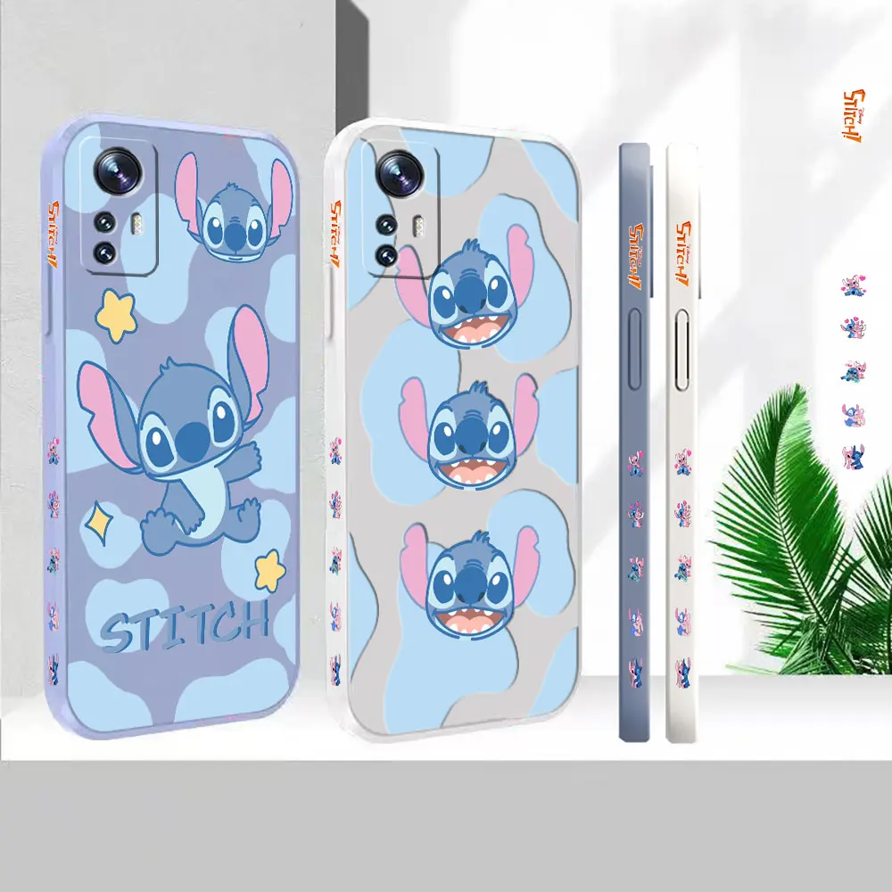 

Cute Lilo & Stitch Phone Case For Xiaomi Mi 13 12 12S 12X 11 11T 10 10S 10I 9 9SE 8 8SE Pro Ultra Lite Liquid Cover Funda Cqoues