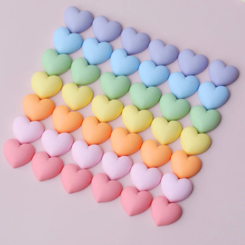 20Pcs/lot Kawaii Cute Love Heart Flat Back Resin Cabochons for DIY Jewelry Making Girls Kids Hair Clips Decoration Accessories