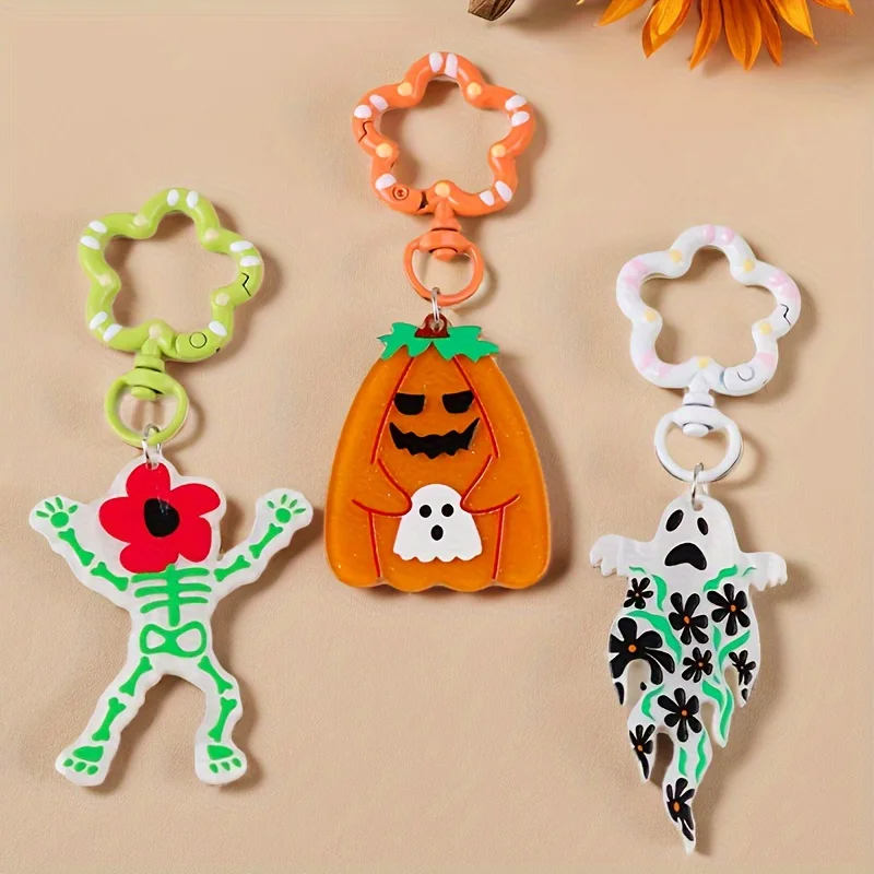 Милый и забавный акриловый брелок с рисунком воды на Хэллоуин тыква призрак