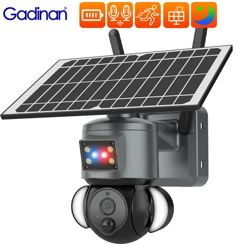 IP-камера Gadinan, 4G, Wi-Fi, на солнечной батарее, 3 Мп