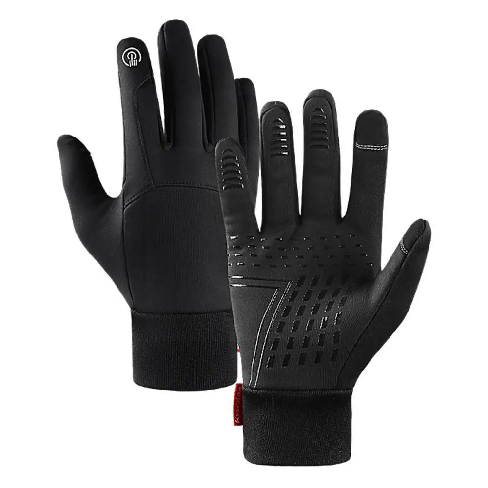 

Winter Thermohandz Gloves Men Cycling Bike Women Riding Gloves Outdoor Mitten Ski Fleece Running Screen Thermal Waterproof G4J9