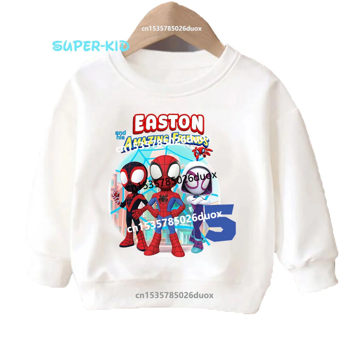 Зима 3 4 5 6 7 8 толстовки с капюшоном для мальчиков на день рождения Человек-паук