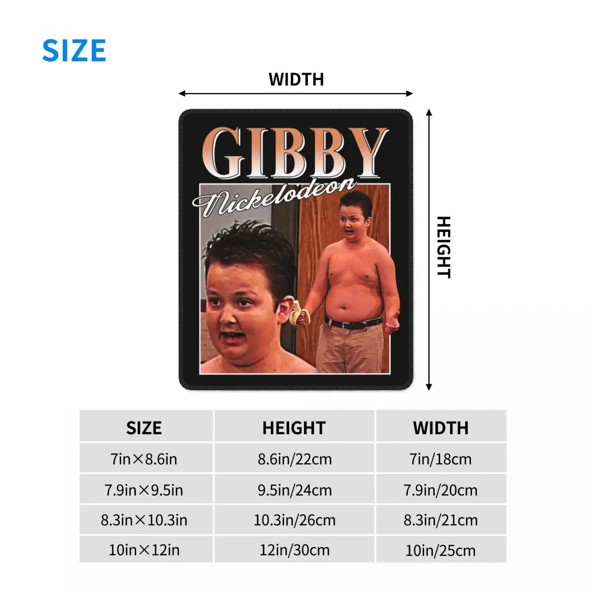 Забавный коврик для мыши Gibby icжемчужный мем с фиксируемой кромкой квадратный