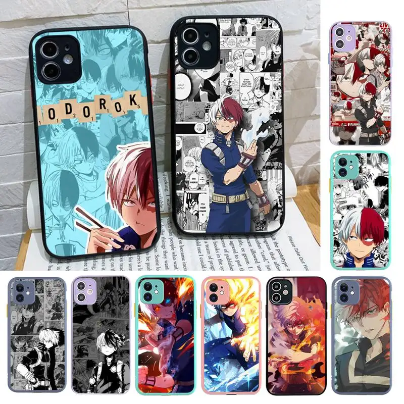 

My Hero Academia Shoto Todoroki Phone Case for iPhone 14 11 12 13 Mini Pro Max 8 7 Plus X XR XS MAX Translucent Matte Cover