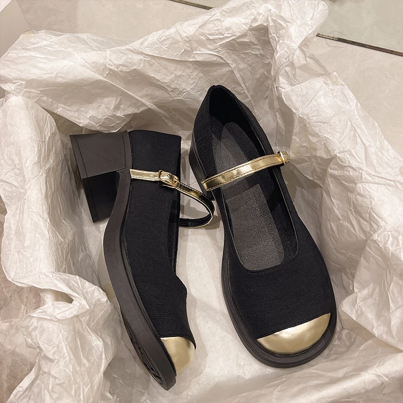 Туфли в стиле Лолиты сандалии женские бежевые короткие туфли-лодочки на высоком